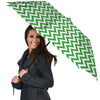 Green Zigzag Print Pattern Umbrella-grizzshop