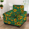 Green Zigzag Sunflower Armchair Cover-grizzshop