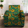 Green Zigzag Sunflower Armchair Cover-grizzshop