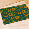 Green Zigzag Sunflower Door Mat-grizzshop