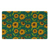 Green Zigzag Sunflower Door Mat-grizzshop