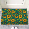 Green Zigzag Sunflower Door Mat-grizzshop