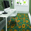 Green Zigzag Sunflower Floor Mat-grizzshop