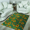 Green Zigzag Sunflower Floor Mat-grizzshop