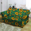 Green Zigzag Sunflower Loveseat Cover-grizzshop