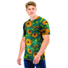 Green Zigzag Sunflower Men T Shirt-grizzshop