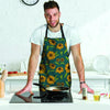 Green Zigzag Sunflower Men's Apron-grizzshop