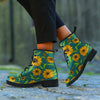 Green Zigzag Sunflower Men's Boots-grizzshop