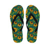 Green Zigzag Sunflower Men's Flip Flops-grizzshop