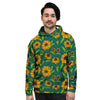 Green Zigzag Sunflower Men's Hoodie-grizzshop