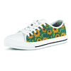 Green Zigzag Sunflower Men's Low Top Shoes-grizzshop