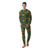 Green Zigzag Sunflower Men's Pajamas-grizzshop