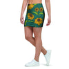 Green Zigzag Sunflower Mini Skirt-grizzshop