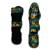 Green Zigzag Sunflower Muay Thai Shin Guard-grizzshop