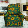 Green Zigzag Sunflower Recliner Cover-grizzshop