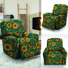 Green Zigzag Sunflower Recliner Cover-grizzshop