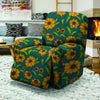 Green Zigzag Sunflower Recliner Cover-grizzshop