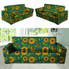 Green Zigzag Sunflower Sofa Cover-grizzshop