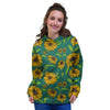 Green Zigzag Sunflower Women's Hoodie-grizzshop