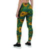 Green Zigzag Sunflower Women's Leggings-grizzshop