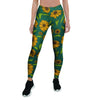 Green Zigzag Sunflower Women's Leggings-grizzshop