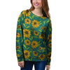 Green Zigzag Sunflower Women's Sweatshirt-grizzshop