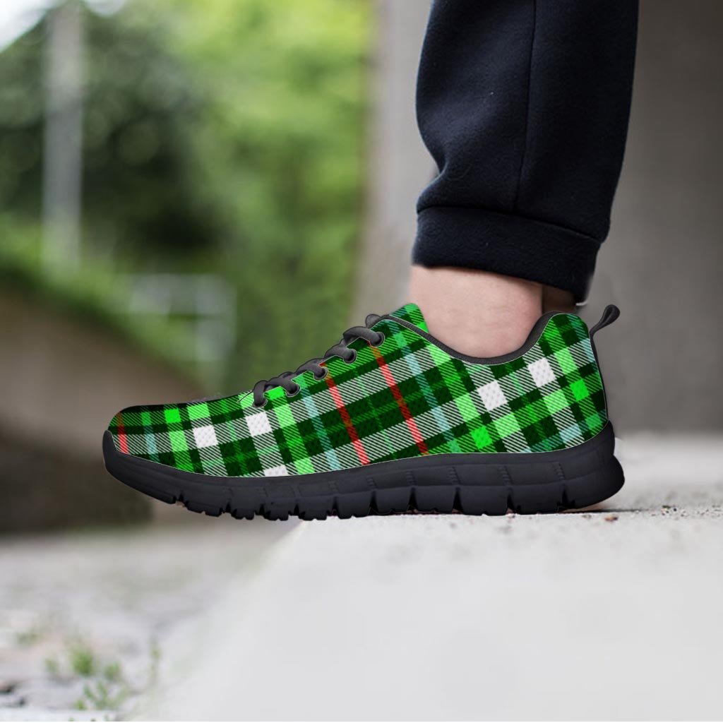 Green Plaid Tartan Men's Sneakers-grizzshop