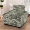 Grey And Green Camouflage Print Armchair Cover-grizzshop