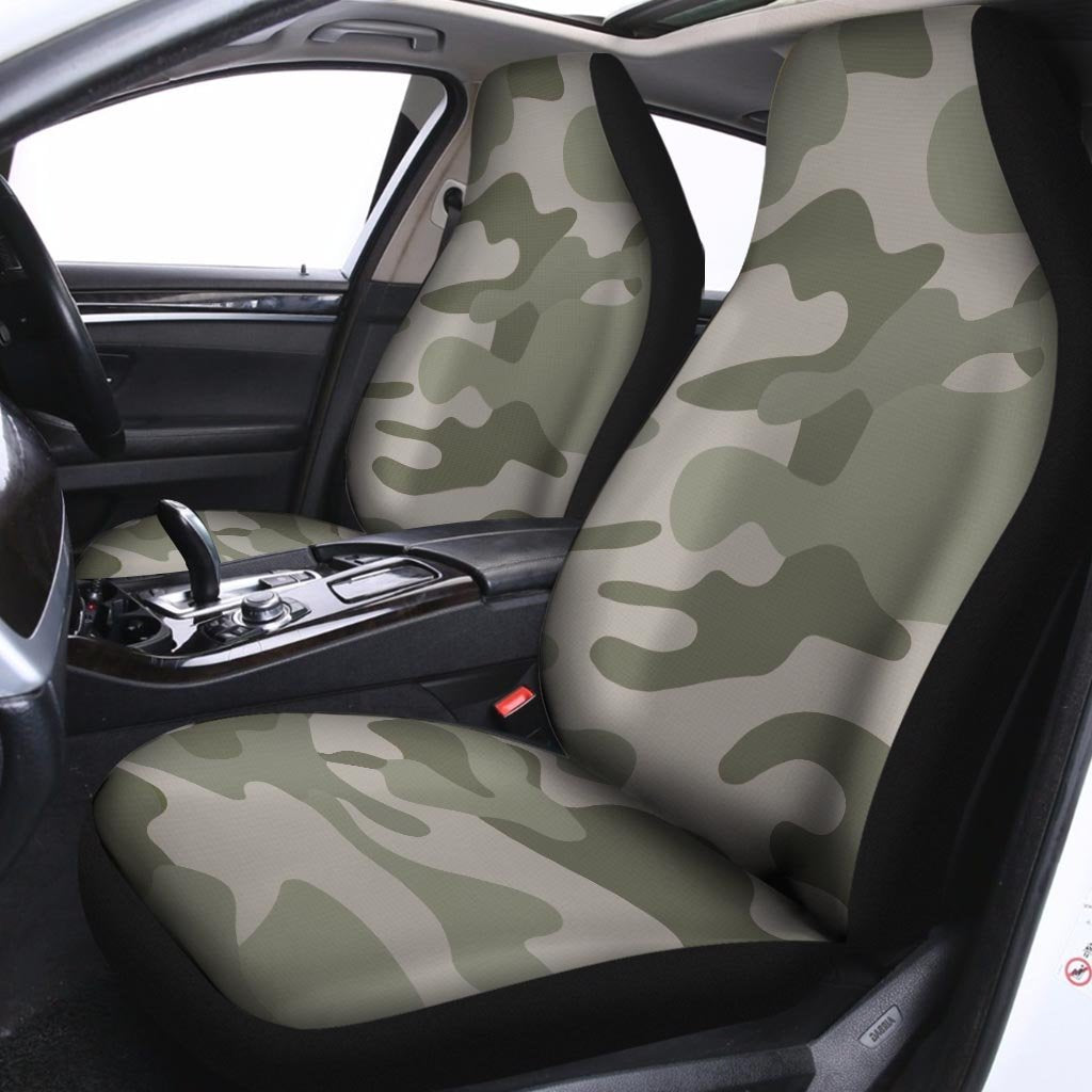 Grey And Green Camouflage Print Car Seat Covers-grizzshop