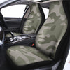 Grey And Green Camouflage Print Car Seat Covers-grizzshop