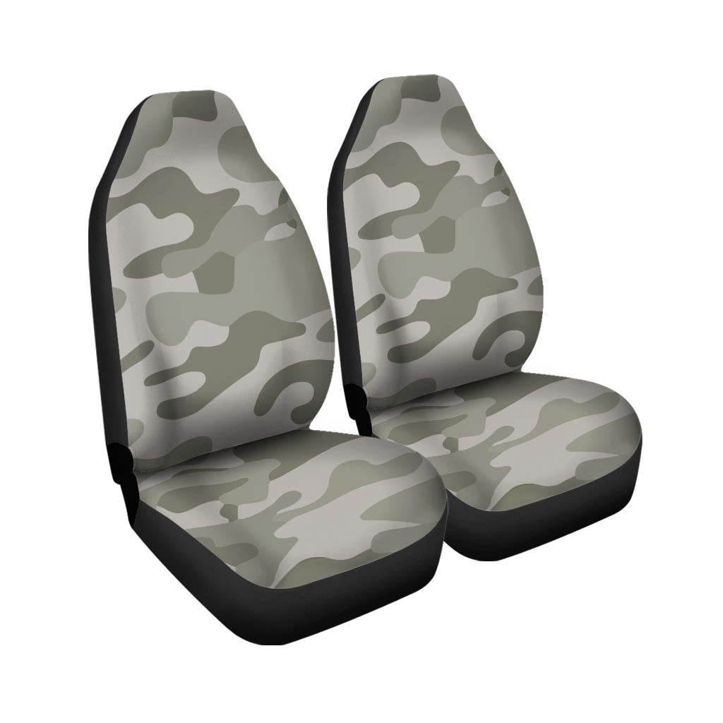 Grey And Green Camouflage Print Car Seat Covers-grizzshop