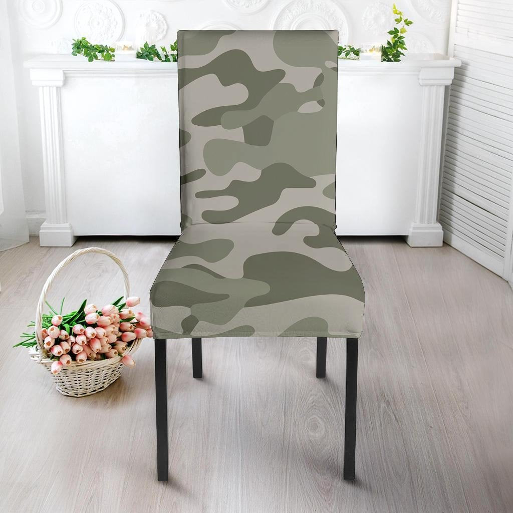 Grey And Green Camouflage Print Chair Cover-grizzshop