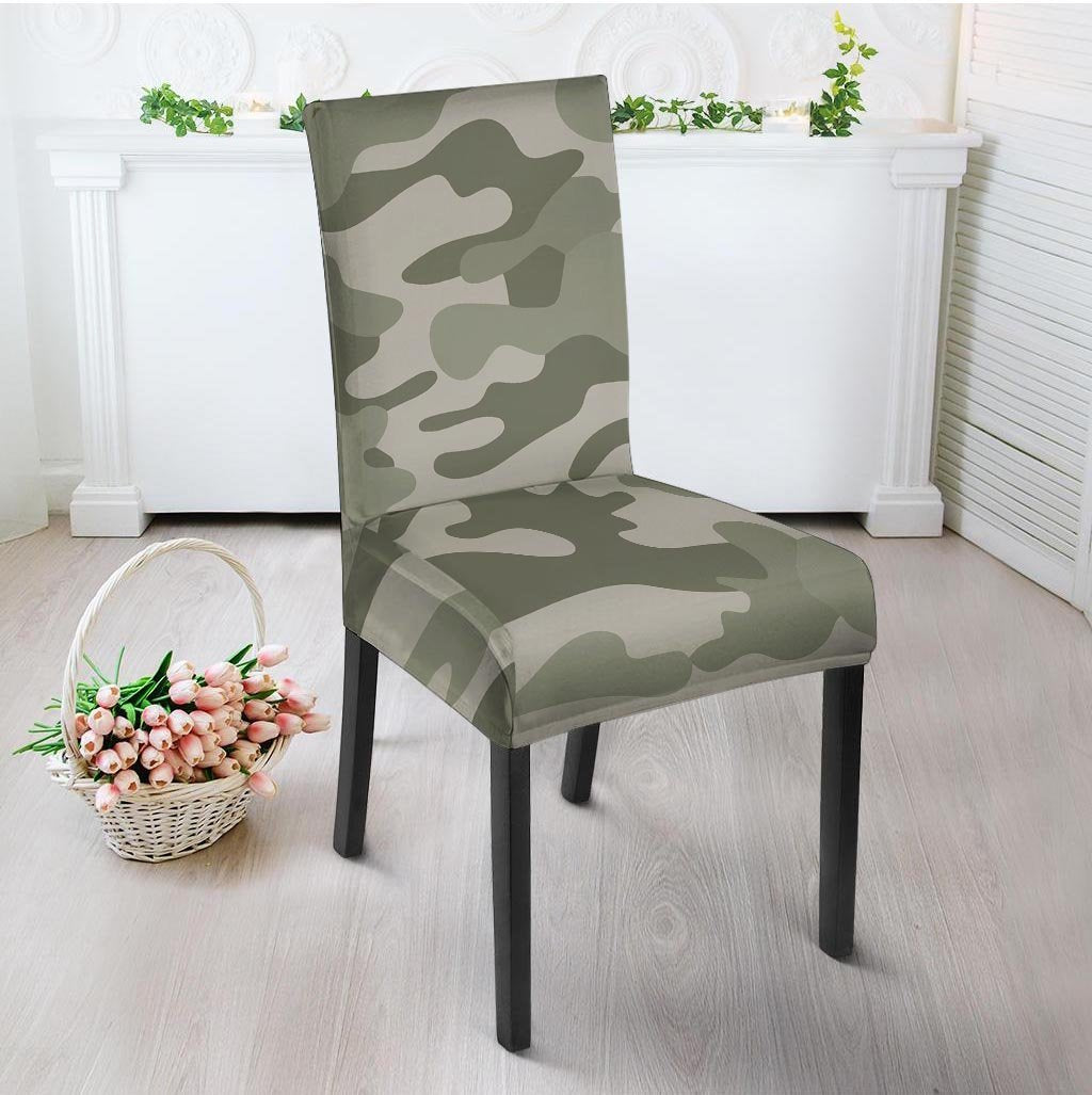 Grey And Green Camouflage Print Chair Cover-grizzshop