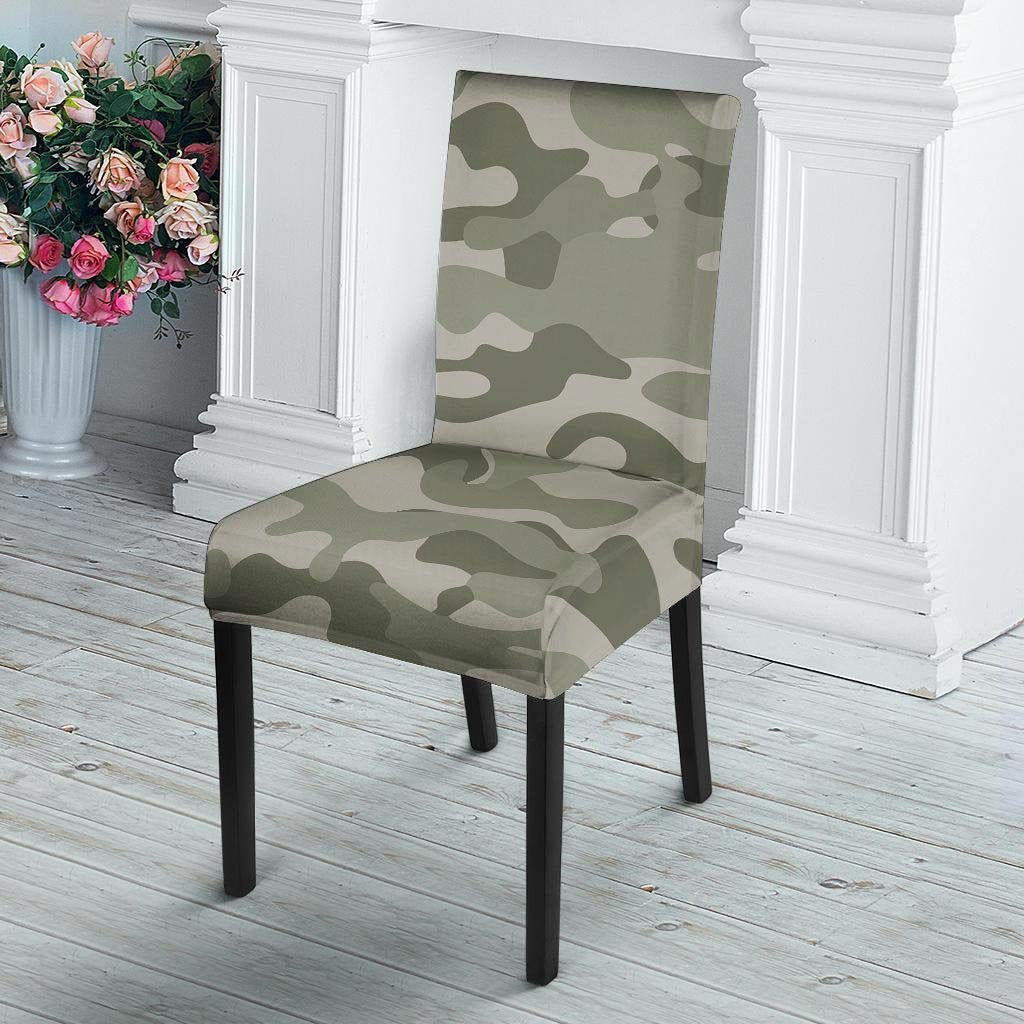Grey And Green Camouflage Print Chair Cover-grizzshop