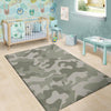 Grey And Green Camouflage Print Floor Mat-grizzshop