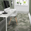 Grey And Green Camouflage Print Floor Mat-grizzshop