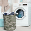 Grey And Green Camouflage Print Laundry Basket-grizzshop