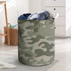 Grey And Green Camouflage Print Laundry Basket-grizzshop