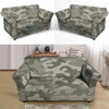 Grey And Green Camouflage Print Loveseat Cover-grizzshop