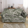 Grey And Green Camouflage Print Loveseat Cover-grizzshop