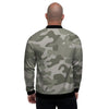 Grey And Green Camouflage Print Men's Bomber Jacket-grizzshop