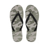 Grey And Green Camouflage Print Men's Flip Flops-grizzshop