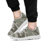 Grey And Green Camouflage Print Men's Sneakers-grizzshop