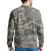 Grey And Green Camouflage Print Men's Sweatshirt-grizzshop