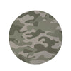 Grey And Green Camouflage Print Round Rug-grizzshop