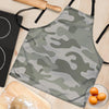 Grey And Green Camouflage Print Women's Apron-grizzshop