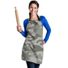 Grey And Green Camouflage Print Women's Apron-grizzshop