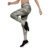 Grey And Green Camouflage Print Women's Leggings-grizzshop