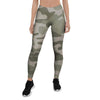 Grey And Green Camouflage Print Women's Leggings-grizzshop