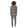 Grey And Green Camouflage Print Women's Pajamas-grizzshop